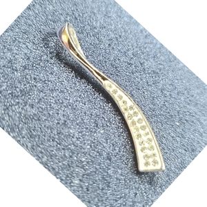 Art Deco Pendant with Sparkling Crystals Silver White